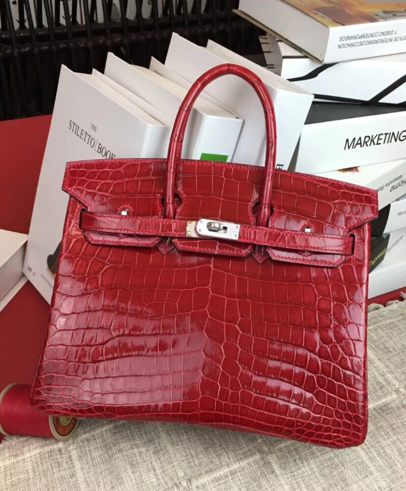 Hermes Birkin 25 Crocodile leather Red